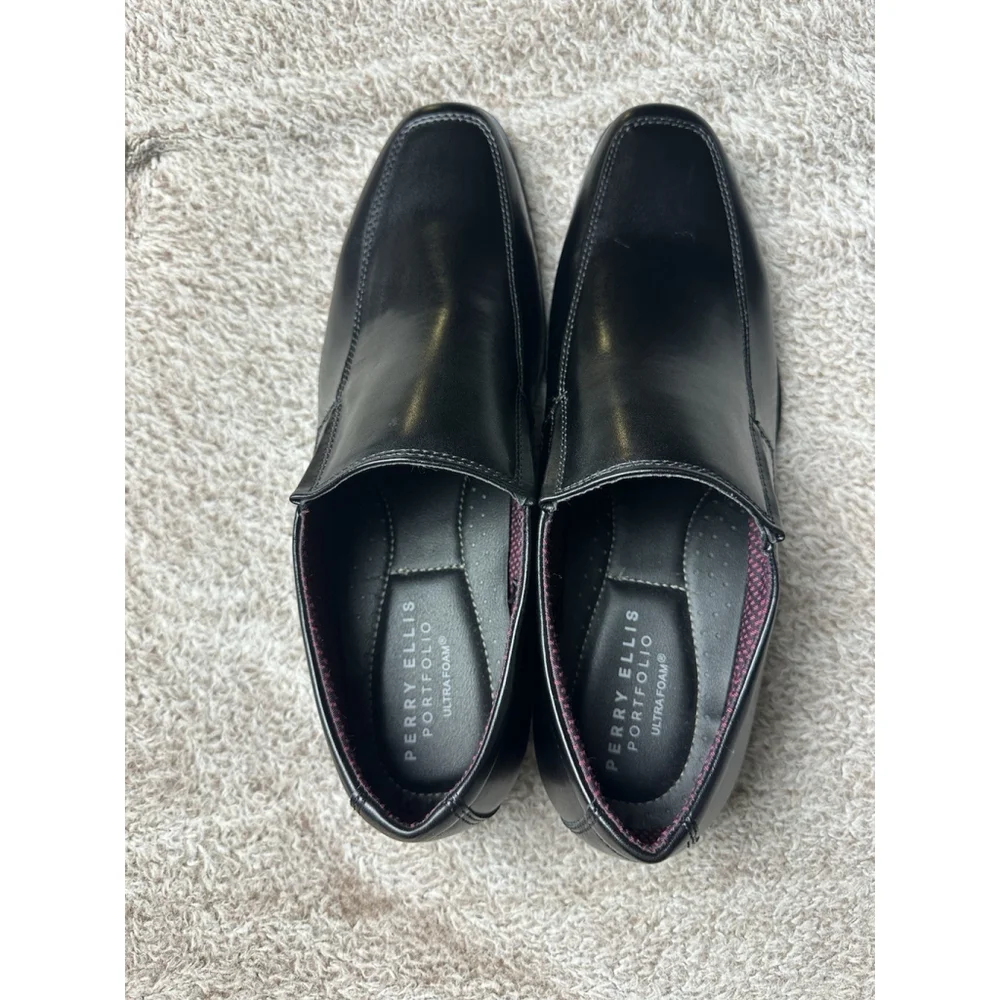 Perry Ellis Portfolio Shoes Black Ultra Foam Pablo Slip On Loafers Mens 9.5 M